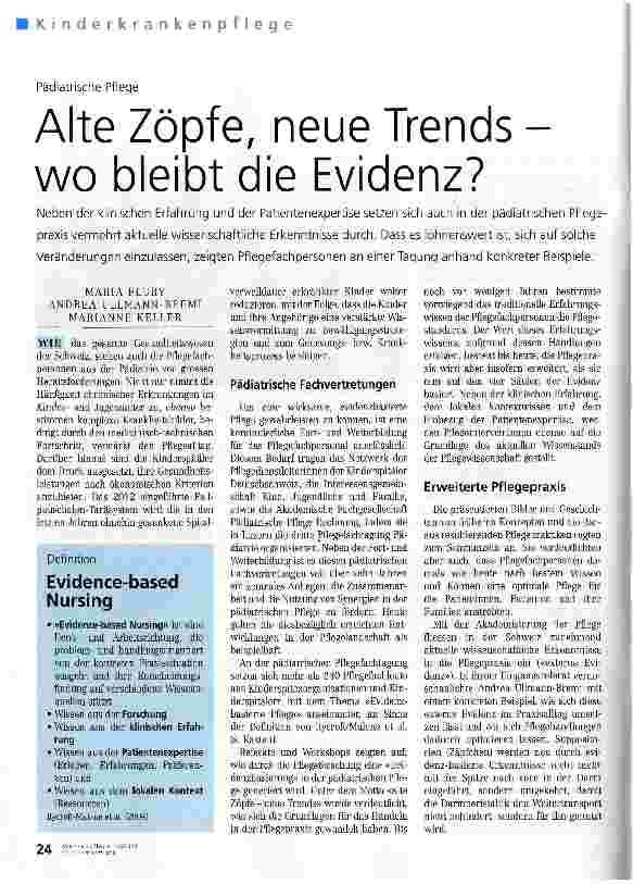 Vorschauseite 1: Alte Zöpfe, neue Trends -wo bleibt die Evidenz?