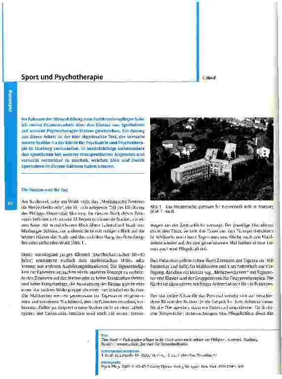 Vorschauseite 1: Sport und Psychotherapie