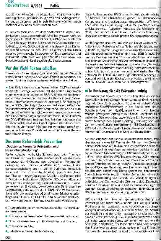 Vorschauseite 3: Flächenbrand und Aktionismus Eine Situationsanalyse der Gesundheitspolitik vor der Bundestagswahl