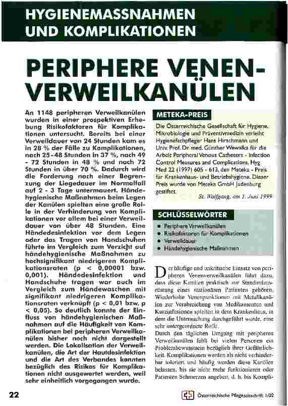 Vorschauseite 1: Periphere Venen-Verweilkanülen