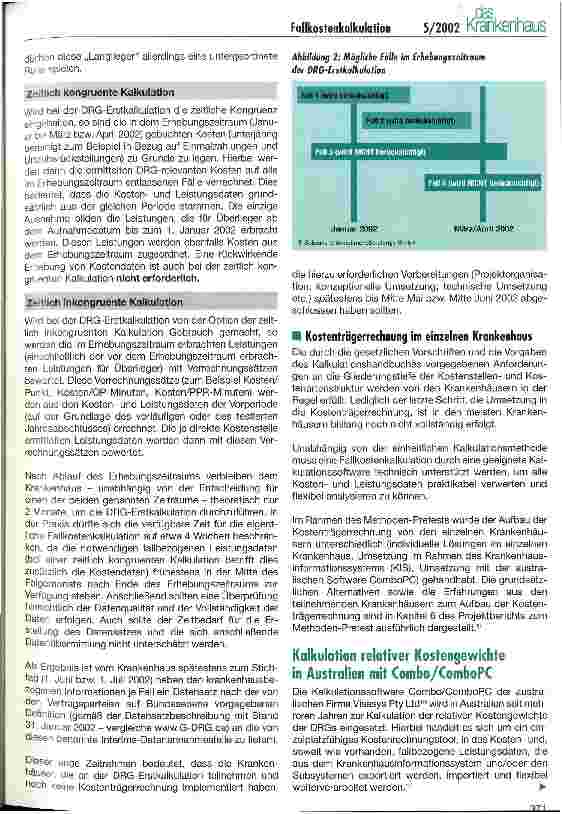 Vorschauseite 3: Von der Kostenträgerrechnung zum Krankenhausvergleich DRGund Fallkostenkalkulation mit ComboPC