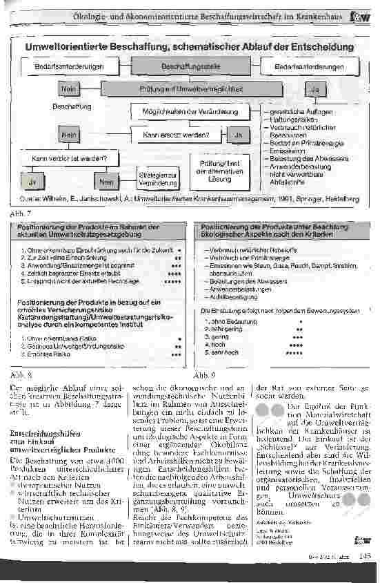 Vorschauseite 4: Ökologieund ökonomieorientierte Beschaffungswirtschaft im Krankenhaus