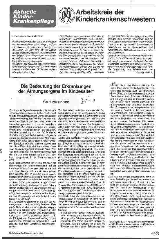 Vorschauseite 1: Die Bedeutung der Erkrankungen der Atmungsorgane im Kindesalter