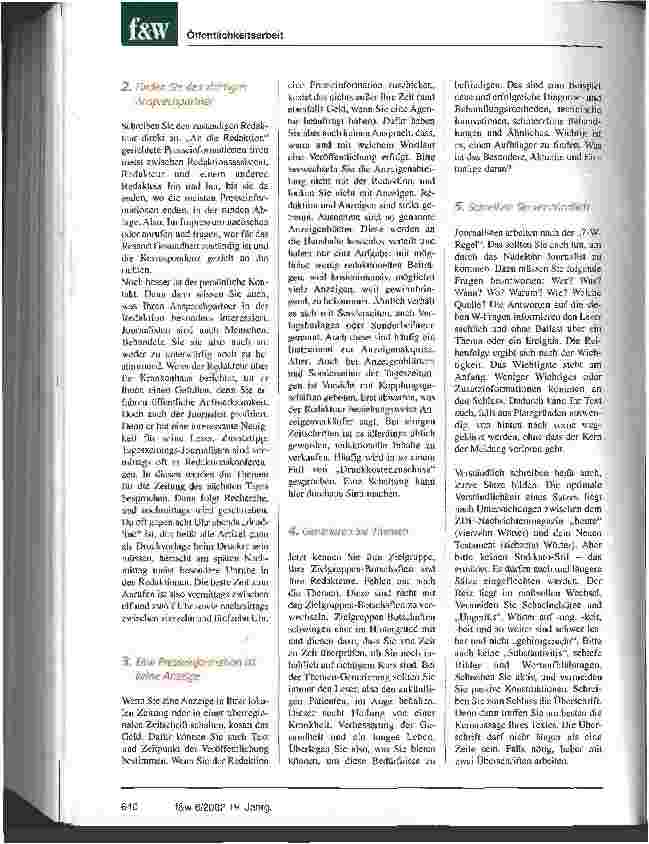 Vorschauseite 2: Und immer an den Leser denken Neun Tipps für eine erfolgreiche Pressearbeit für Kliniken