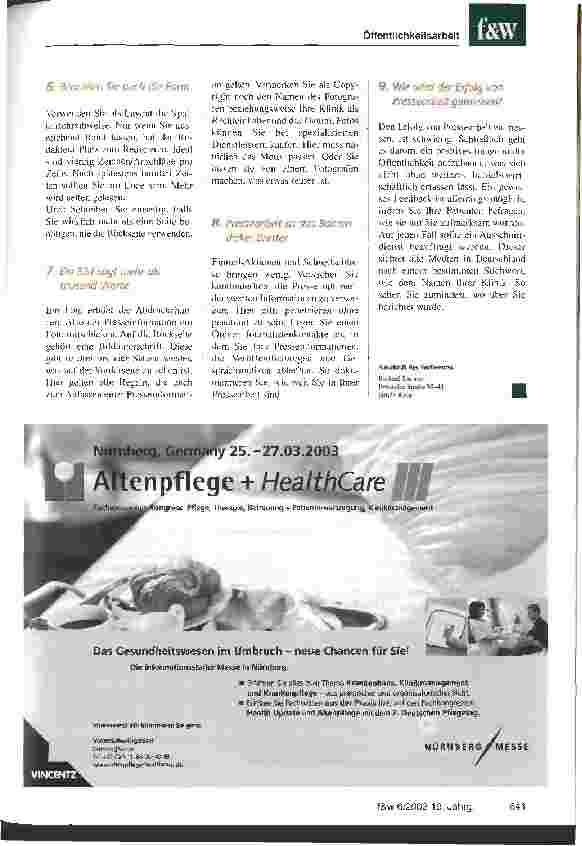 Vorschauseite 3: Und immer an den Leser denken Neun Tipps für eine erfolgreiche Pressearbeit für Kliniken