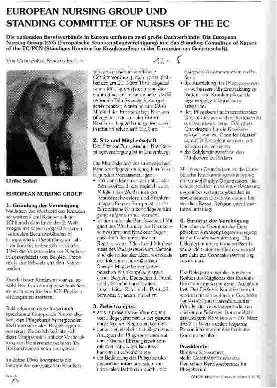 Vorschauseite 1: European Nursing Group Und Standing Commitee Of Nurses Of The EC