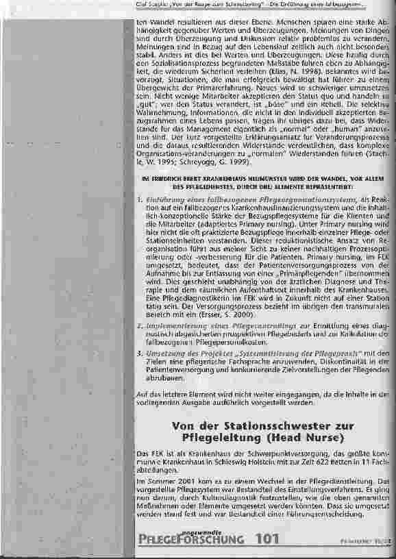 Vorschauseite 4: Von der Raupe zum Schmetterling Die Einführung eines fallbezogenen Pflegeorganisationssystems unter Berücksichtigung eines theoriebasierten Pflegekonzeptes