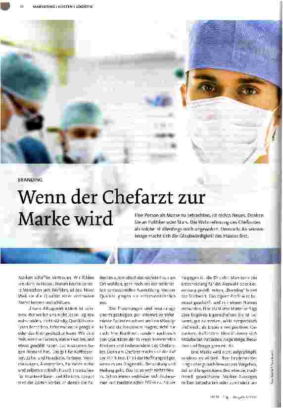 Vorschauseite 1: Wenn der Chefarzt zur Marke wird