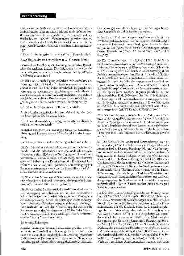 Vorschauseite 3: Differenzierung existenzsichernder Leistungen nach Aufenthaltsstatus; Menschenrecht auf Gewährleistung eines menschenwürdigen Existenzminimums; Verfassungswidrigkeit der Grundleis…