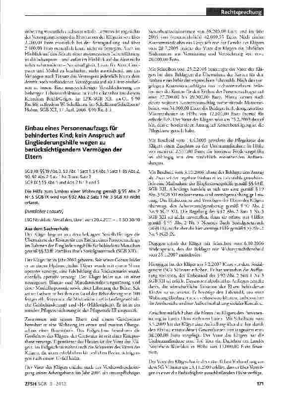 Vorschauseite 4: Heimunterbringung eines pflegebedürftigen Ehegatten; Einsatzgemeinschaft der Ehegatten nach §19 SGB XII bleibt bestehen; Trennungswille muss nach außen dokumentiert werden; kein A…