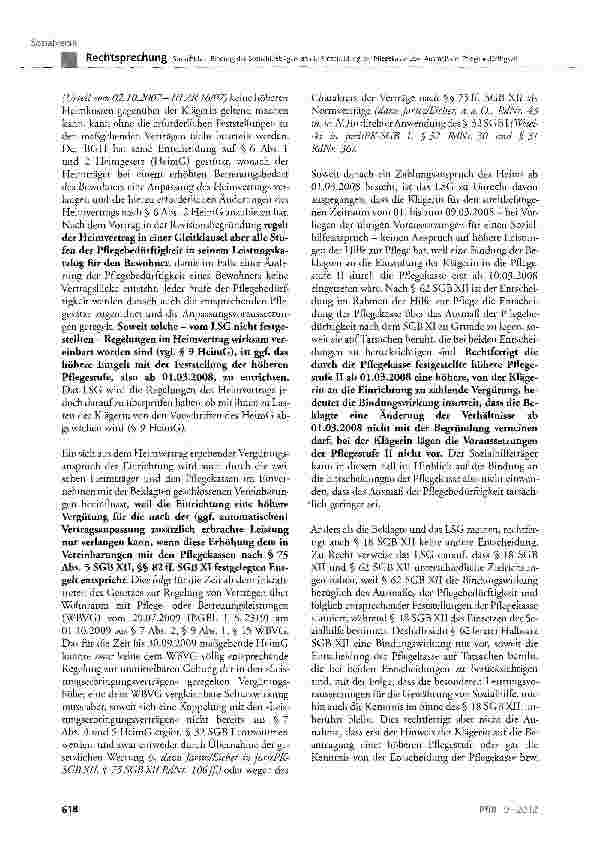 Vorschauseite 4: Sozialhilfe - Bindung des Sozialhilfeträgers an die Entscheidung der Pflegekasse über Ausmaß der Pflegebedürftigkeit