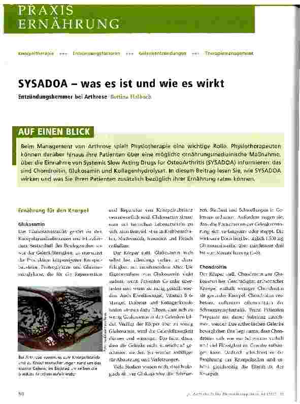 Vorschauseite 1: SYSADOA - was es ist und wie es wirkt