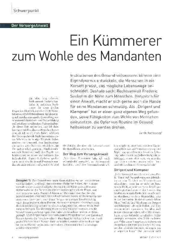 Vorschauseite 1: Ein Kümmerer zum Wohle des Mandanten