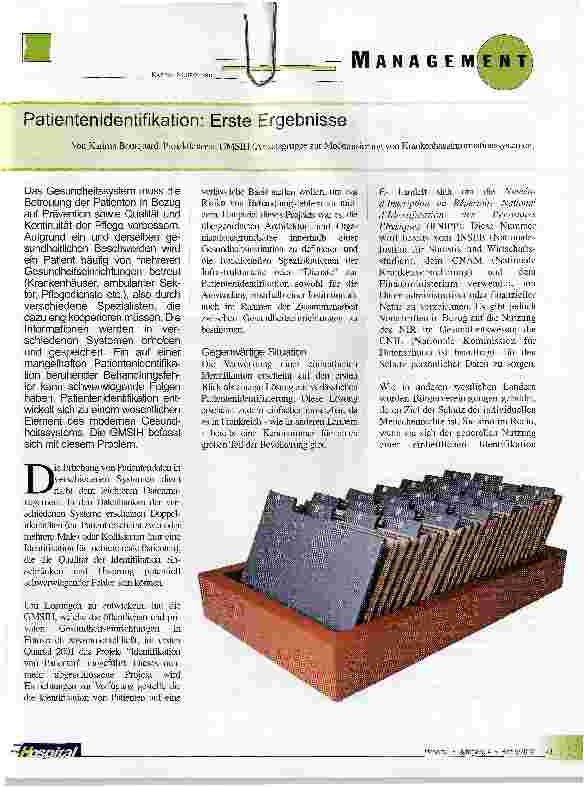 Vorschauseite 1: Patientenidentifikation: Erste Ergebnisse