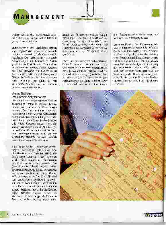 Vorschauseite 2: Patientenidentifikation: Erste Ergebnisse
