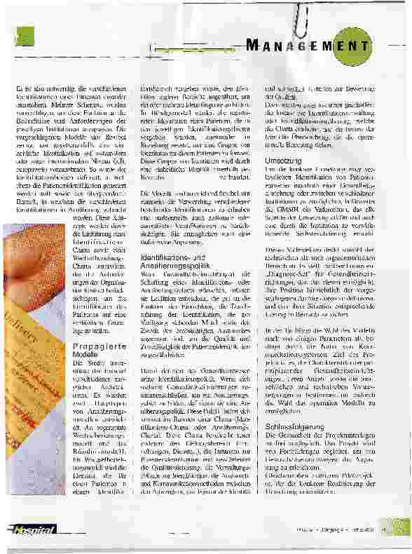Vorschauseite 3: Patientenidentifikation: Erste Ergebnisse