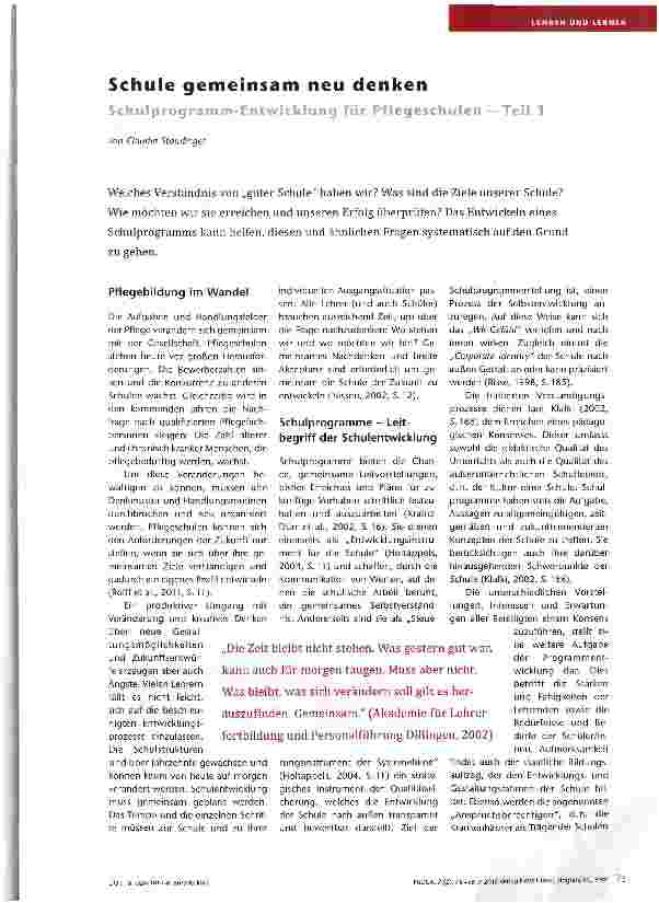 Vorschauseite 1: Schule gemeinsam neu denken - Teil 1