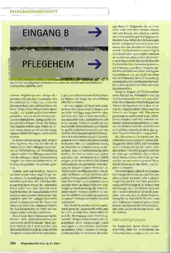Vorschauseite 5: Heimbewohner sein - eine Herausforderung für die Identität