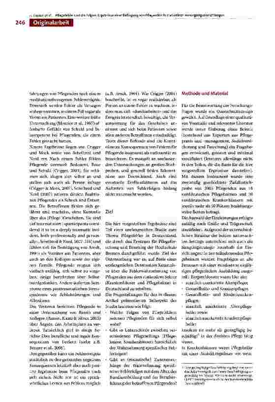 Vorschauseite 2: Pflegefehler und die Folgen.Ergebnisse einer Befragung von Pflegenden in stationären Versorgungseinrichtungen
