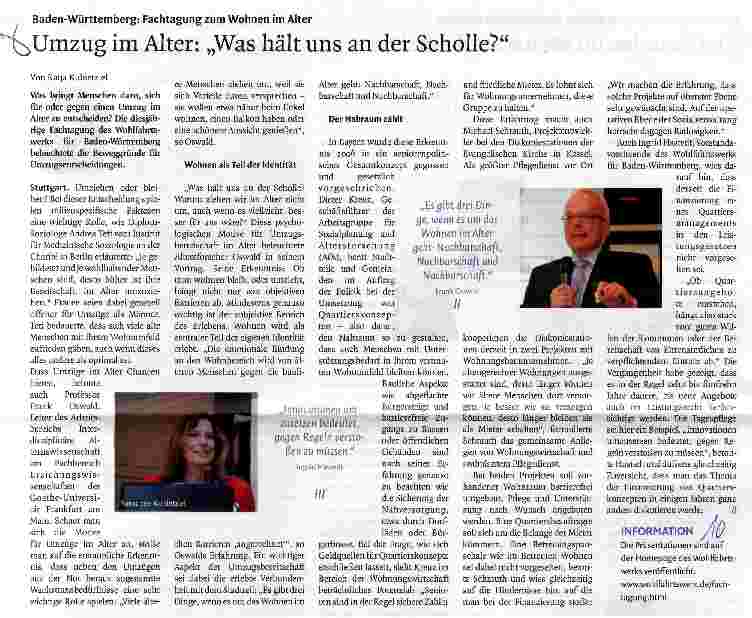 Vorschauseite 1: Umzug im Alter: „Was hält uns an der Scholle?