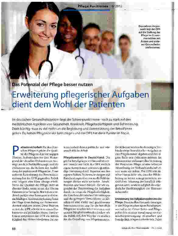 Vorschauseite 1: Erweiterung pflegerischer Aufgaben Client dem Wohl der Patienten
