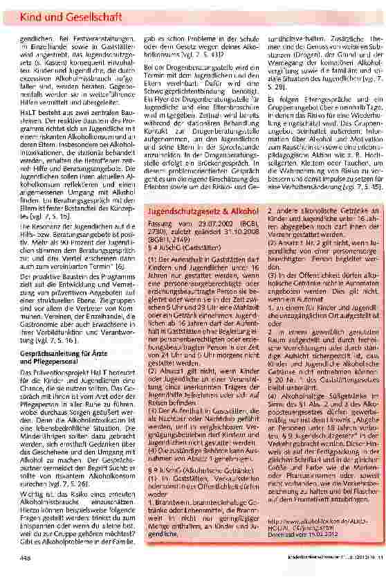 Vorschauseite 2: Alkoholintoxikation bei Kindern und Jugendlichen*
