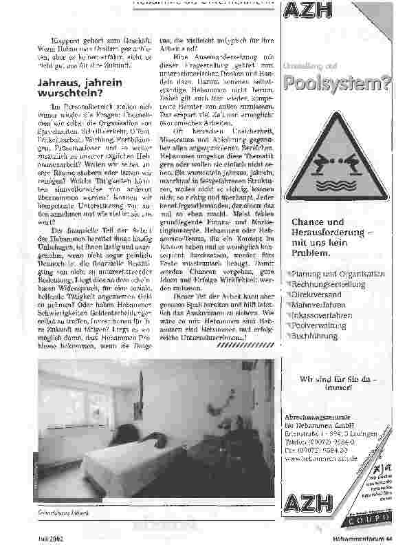 Vorschauseite 3: KLAPPERN GEHÖRT ZUM GESCHÄFTDIE HEBAMME ALS UNTERNEHMERIN