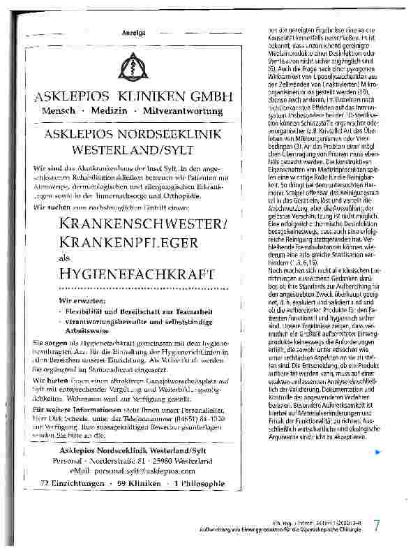Vorschauseite 5: Hygienische Aspekte bei der Aufbereitung von Einwegprodukten