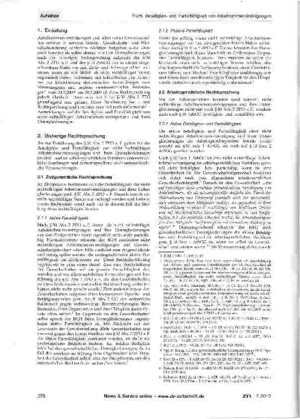 Vorschauseite 2: Beteiligtenund Parteifähigkeit von Arbeitnehmervereinigungen und ihren Untergliederungen