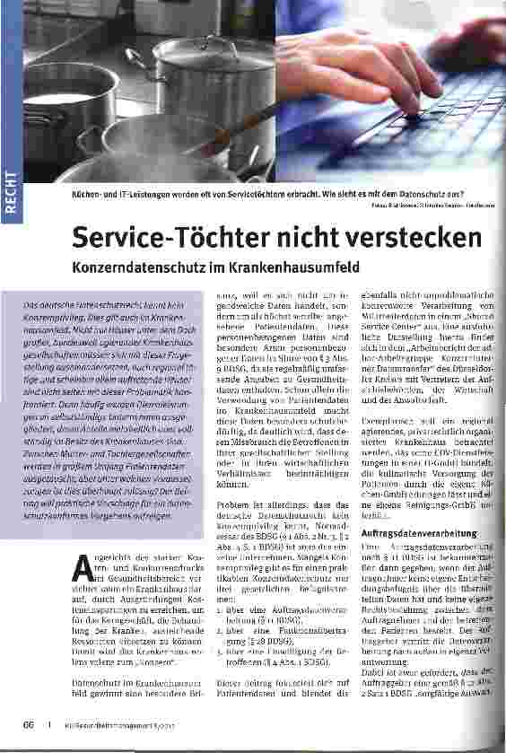 Vorschauseite 1: Service-Töchter nicht verstecken