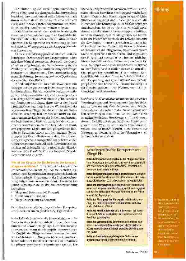 Vorschauseite 2: Einsatz von Bachelors in der Langzeitpflege