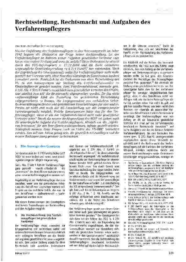 Vorschauseite 1: Rechtsstellung, Rechtsmacht und Aufgaben des Verfahrenspflegers