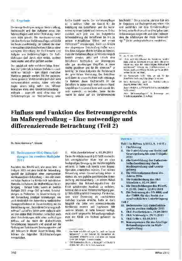 Vorschauseite 4: Rechtsstellung, Rechtsmacht und Aufgaben des Verfahrenspflegers