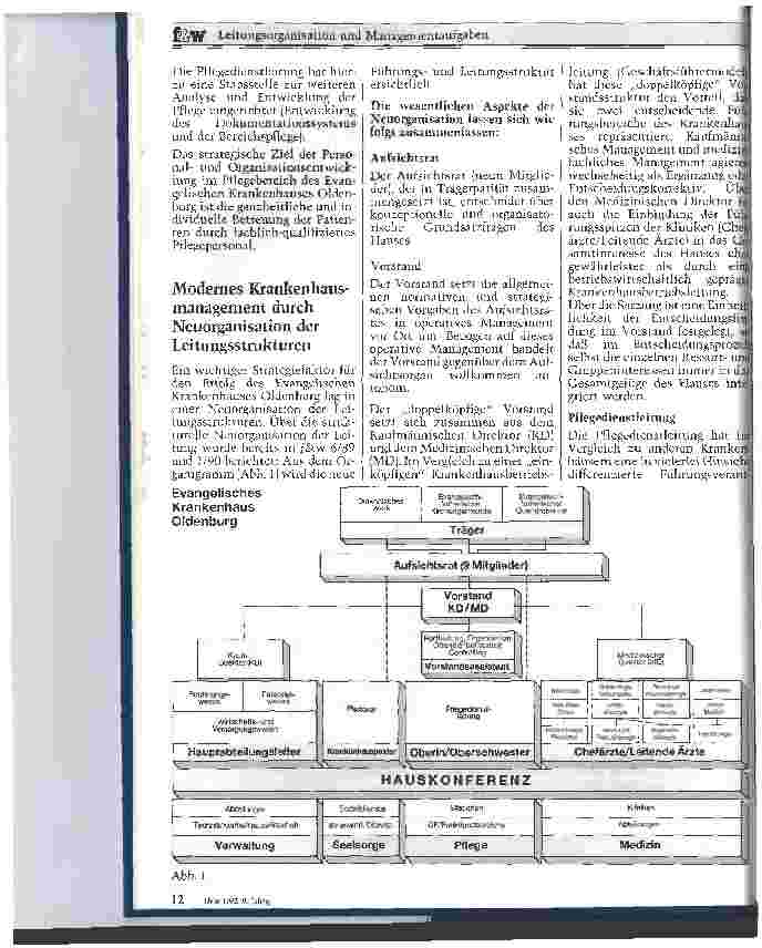 Vorschauseite 2: Leitungsorganisation und Managementaufgaben Modellbeispiel: Evangelisches Krankenhaus Oldenburg, Teil 1