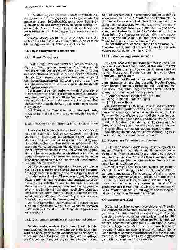 Vorschauseite 2: Aggressives Verhalten von psychisch Kranken Entstehung und Abbau von Aggressionen auf einer psych. Aufnahmestation