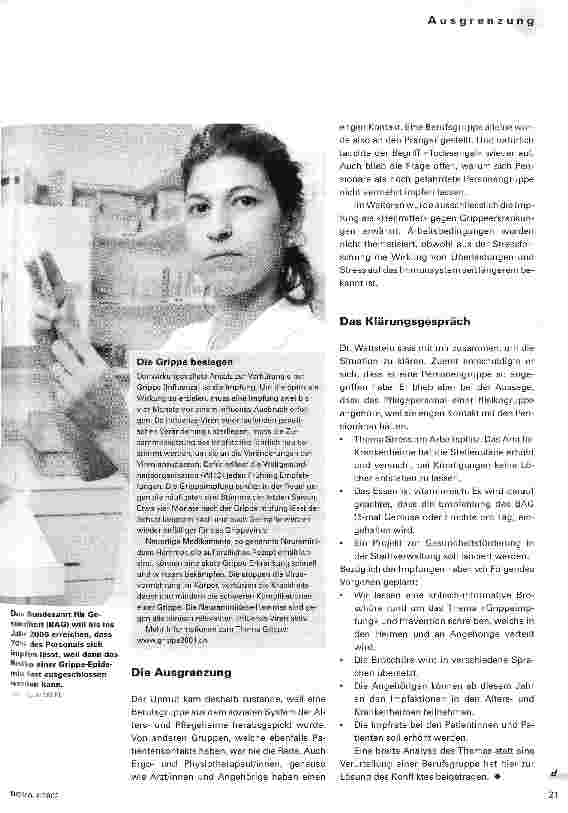 Vorschauseite 2: Grippetote wegen Pflegenden?