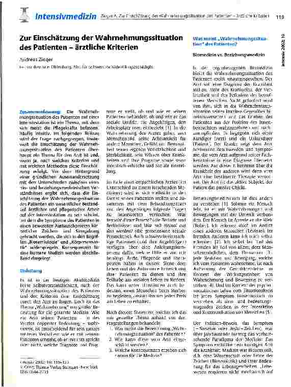 Vorschauseite 1: Zur Einschätzung der Wahrnehmungssituation des Patienten - ärztliche Kriterien