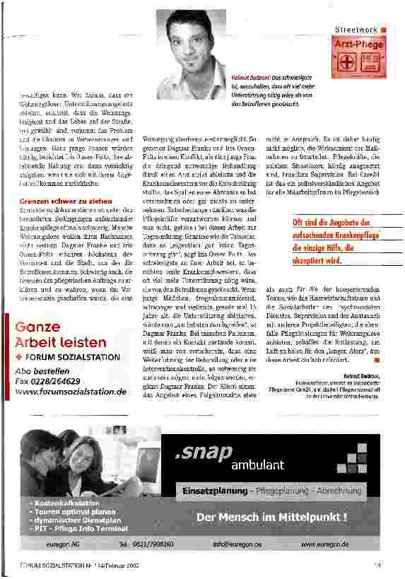 Vorschauseite 3: Pflege bei denen, die Platte machen