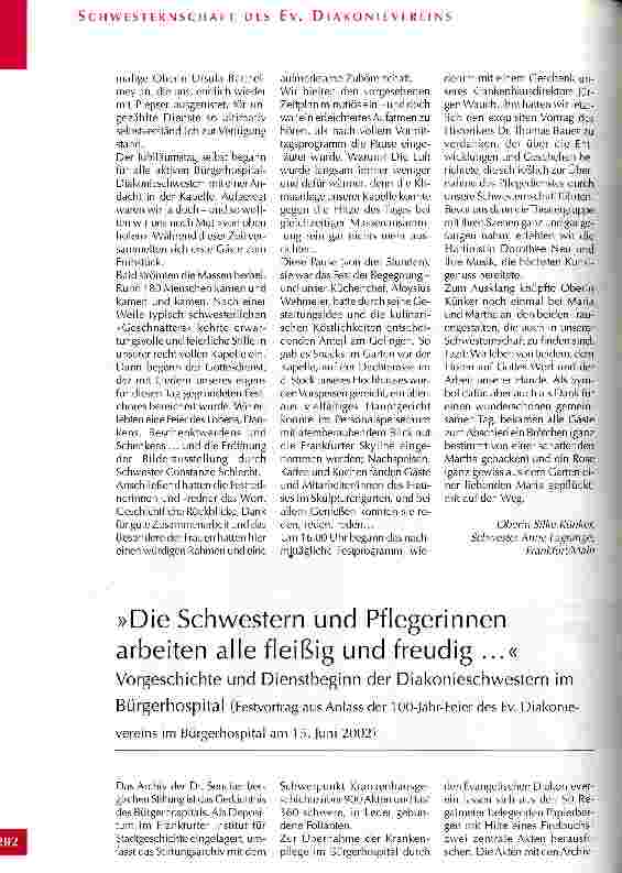 Vorschauseite 1: Die Schwestern und Pflegerinnen arbeiten alle fleißig und freudig ...