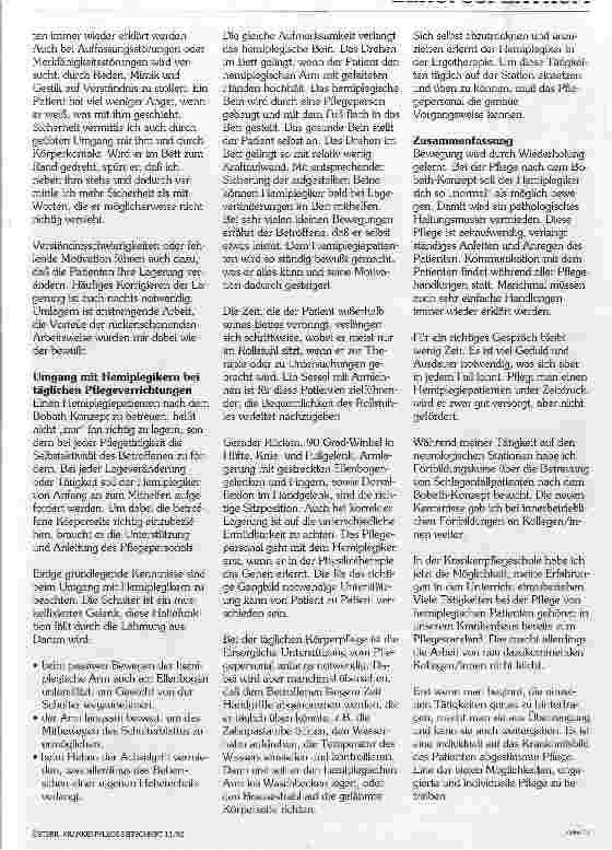 Vorschauseite 2: Die Pflege von Hemiplegiepatienten Das Bobath-Konzept als eine Möglichkeit selbständige und ...