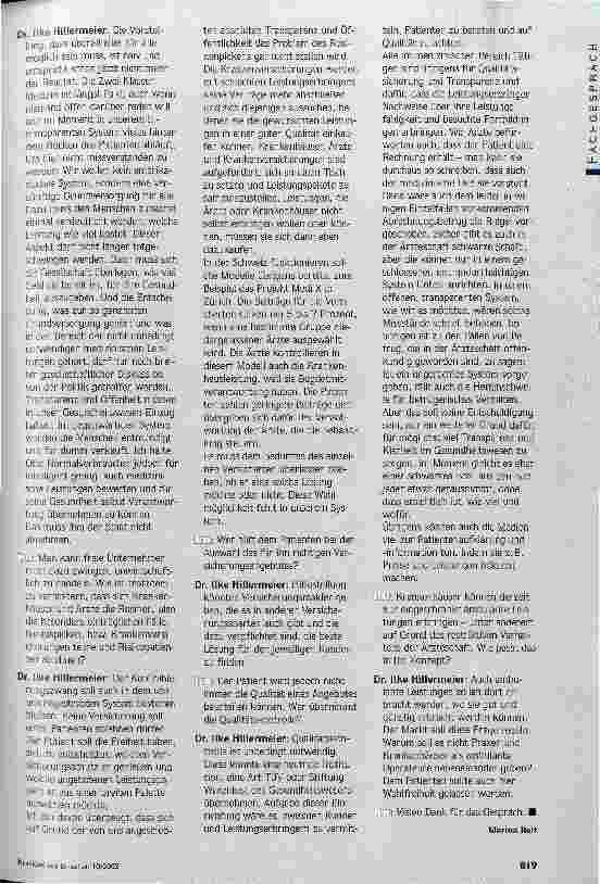 Vorschauseite 3: Flickschusterei hilft nicht mehr! Gesetzentwurf zur Reform der GKV: Kostenerstattung statt Sachkostenprinzip