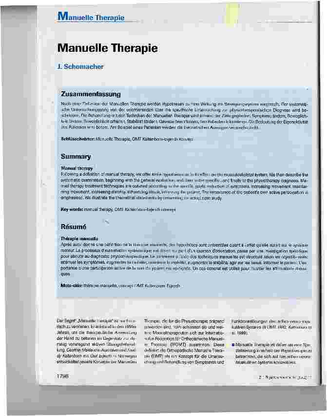 Vorschauseite 1: Manuelle Therapie