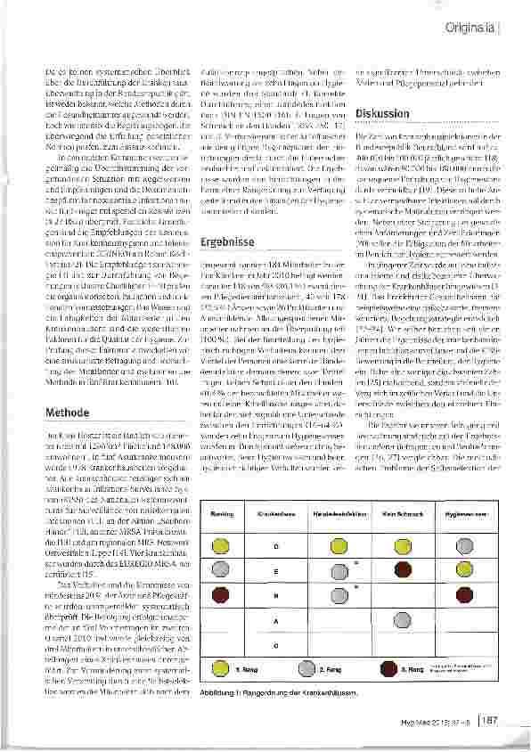Vorschauseite 2: Erfahrungen mit neuen Wegen der infektionshygienischen Überwachung von Krankenhäusern