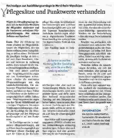 Vorschauseite 1: Pflegesätze und Punktwerte verhandeln