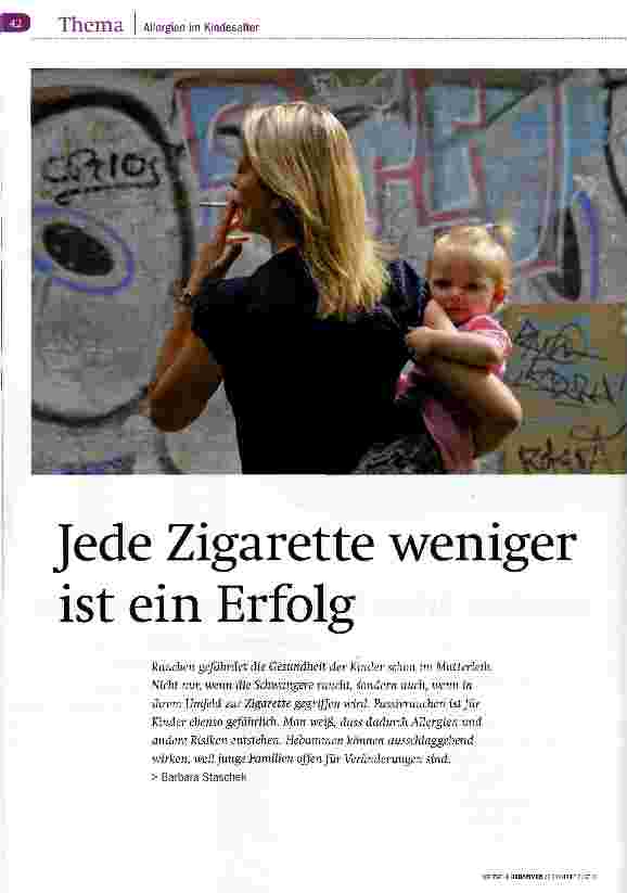 Vorschauseite 1: Jede Zigarette weniger ist ein Erfolg