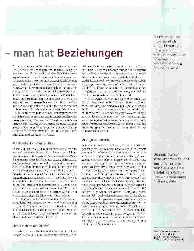 Vorschauseite 2: Im Heim wohnt man nicht-man hat Beziehungen