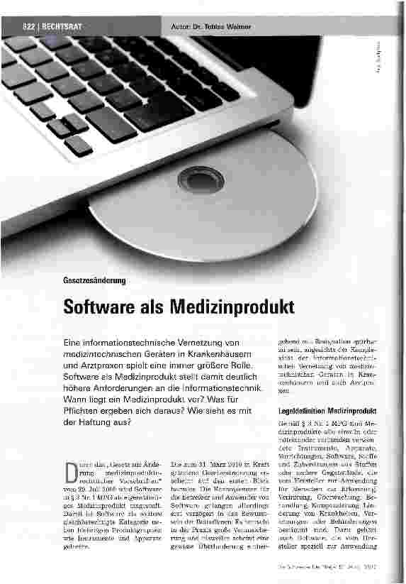 Vorschauseite 1: Software als Medizinprodukt