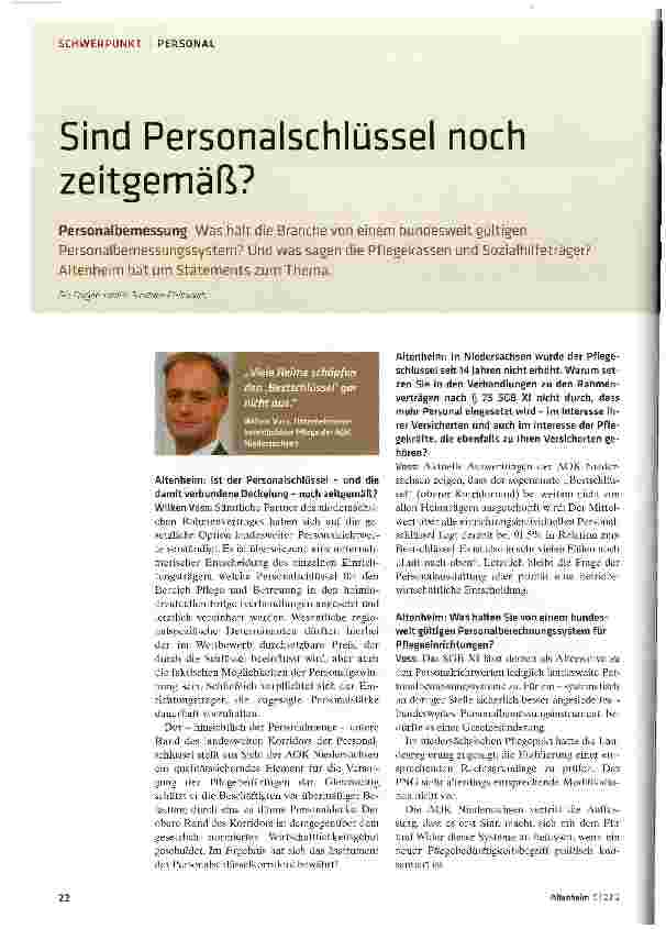 Vorschauseite 1: Sind Personalschlüssel noch zeitgemäß?