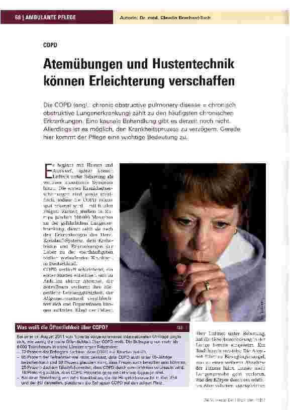 Vorschauseite 1: Atemübungen und Hustentechnik können Erleichterung verschaffen