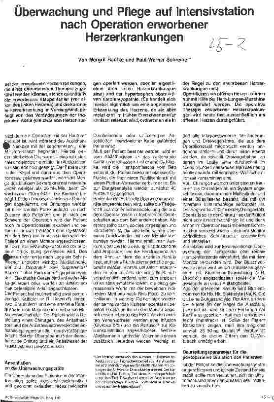 Vorschauseite 1: Überwachung und Pflege auf Intensivstation nach Operation erworbener Herzerkrankungen
